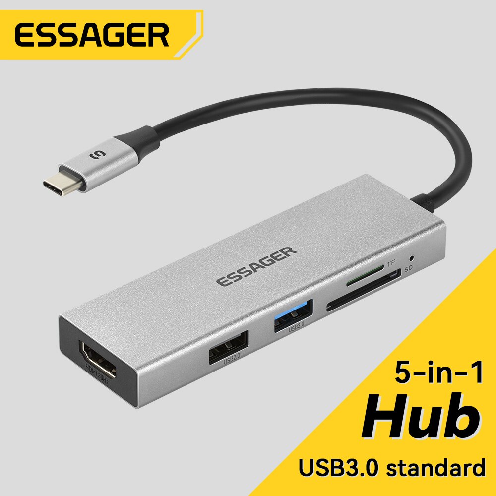 Essager 5 in 1 USB C HUB HDMI- - Docking Station Usb C ulasan dan harga