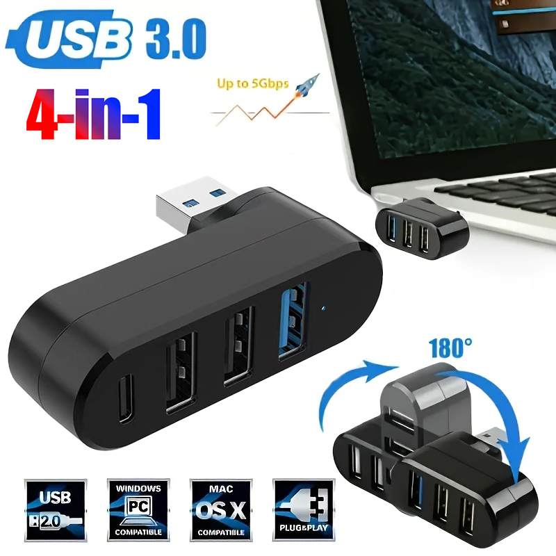 USB 3.0 Power Adapter 180° Rot - Docking Station Usb C ulasan dan harga